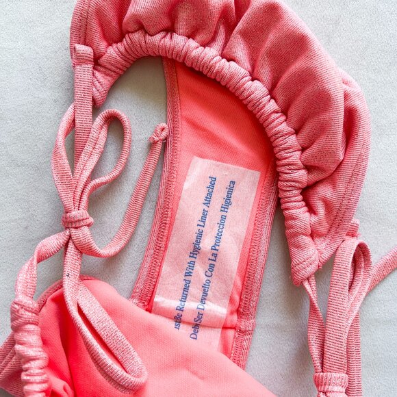 Wild Fable Shimmery Pink High Leg Side-Tie Bikini Bottom - Picture 2 of 4